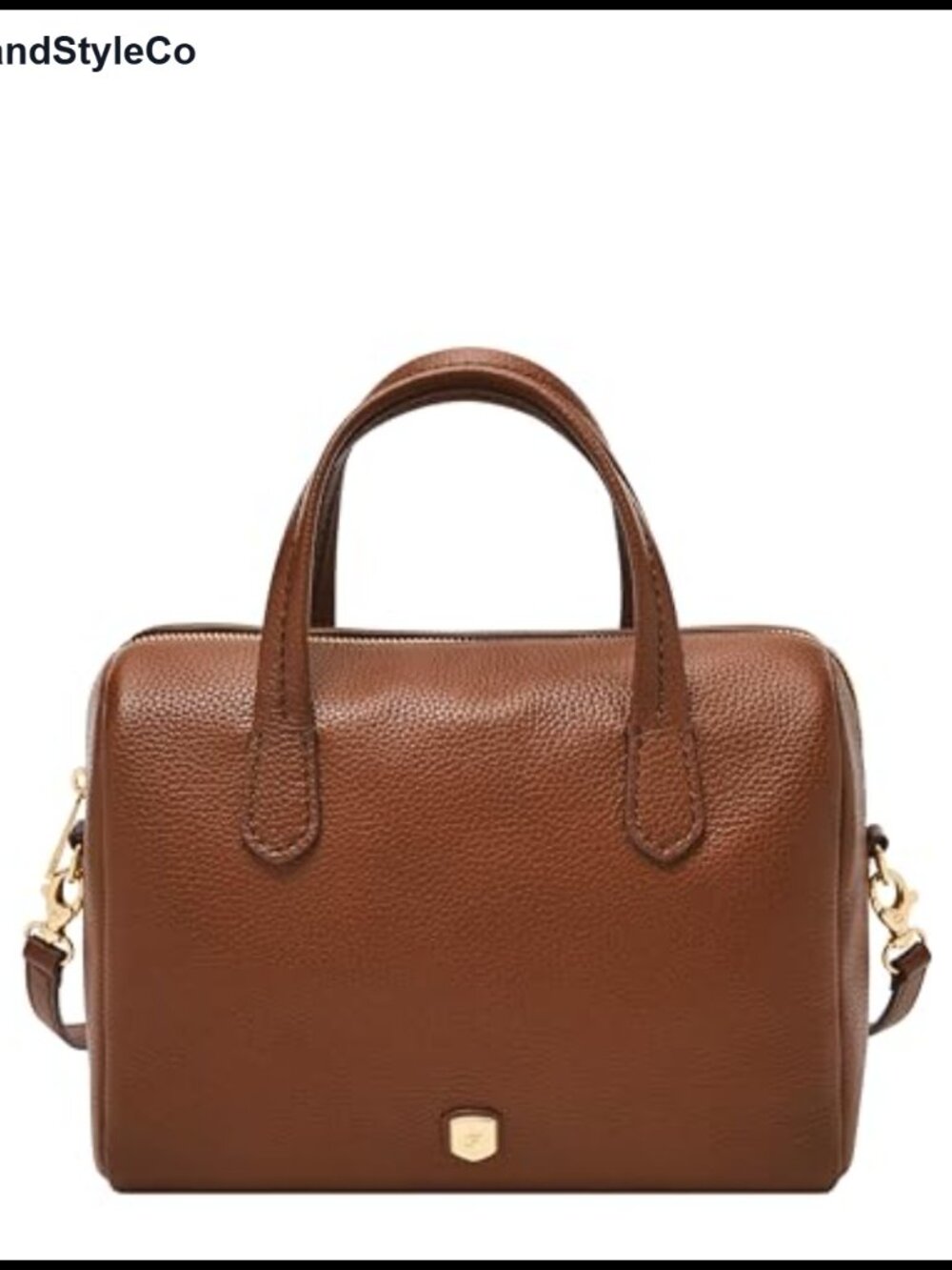 Genuine Leather Satchel Handbag with Detachable Crossbody Strap